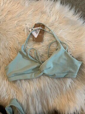 Twist Front Bikini Top/bottom in Light Blue